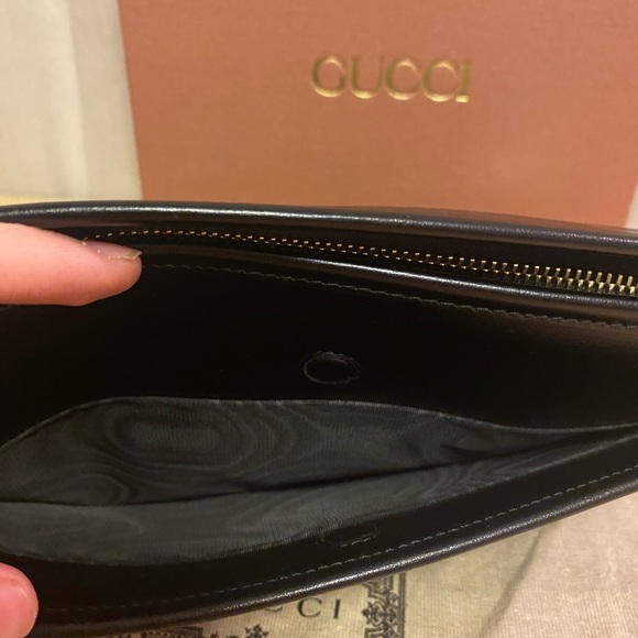 NEW GUCCI SMOOTH LEATHER COSMETIC CASE/CLUTCH - Picture 10 of 10